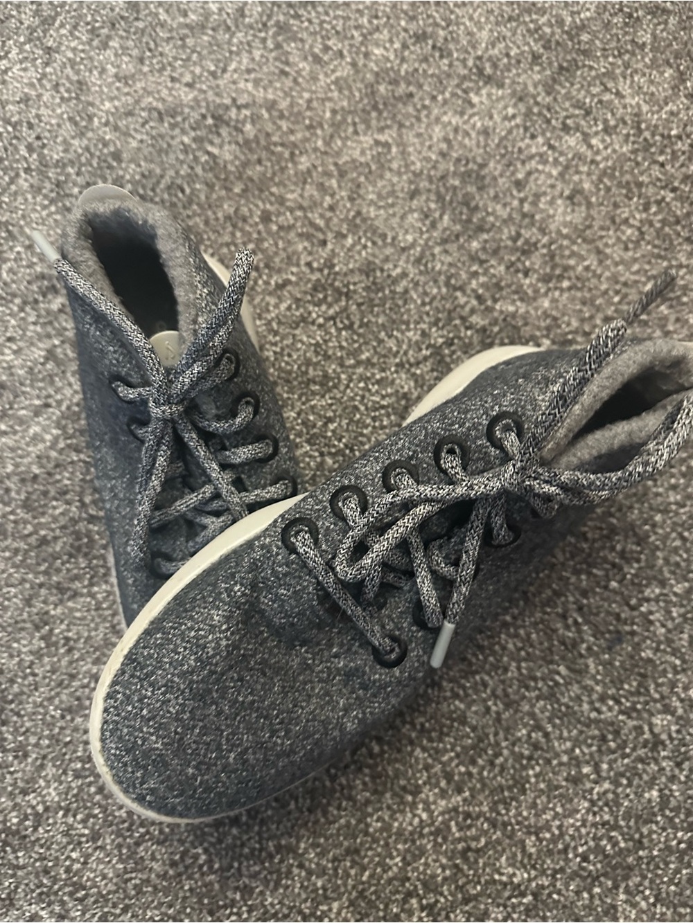 allbirds Gray Wool High-Top Sneakers